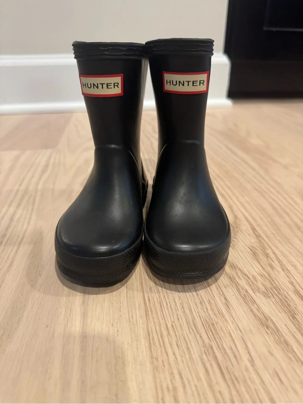 Hunter Kids Black Rubber Rain Boots - 5C